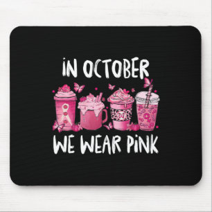 In October We Wear Pink Halloween Breast Cancer Aw Mouse Mat