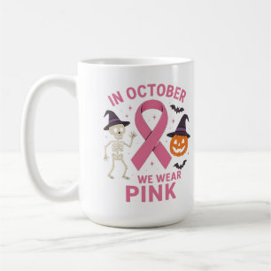 In October We Wear Pink Halloween Breast Cancer  Coffee Mug