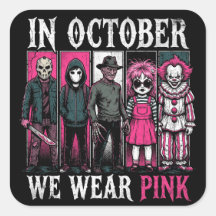 In October We Wear Pink Halloween Characters 