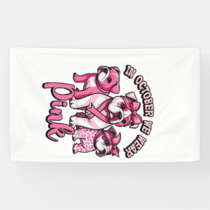 In October We Wear Pink � Halloween Cute Dogs Brea Banner