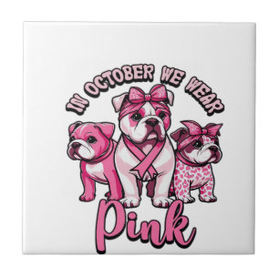 In October We Wear Pink � Halloween Cute Dogs Brea Tile