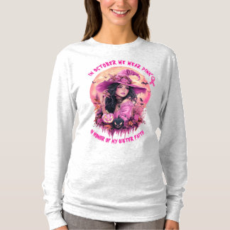 In October We Wear Pink Halloween Witch T-Shirt