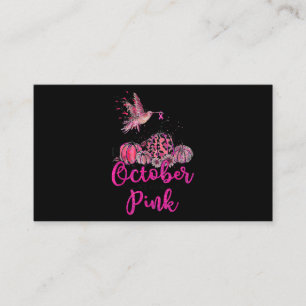 In October We Wear Pink Hummingbird Breast Cancer Business Card