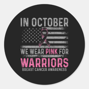 In October We Wear Pink Making Strides Against Bre Classic Round Sticker