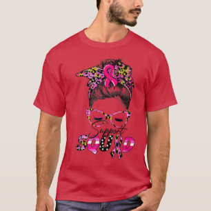 In October We Wear Pink Messy Bun Breast Cancer Aw T-Shirt