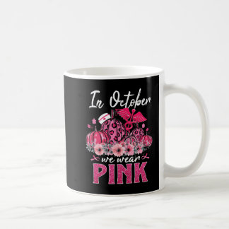 In October We Wear Pink Nurse Life Pumpkin Leopard Coffee Mug