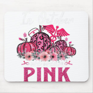 In October We Wear Pink Nurse Life Pumpkin Leopard Mouse Mat