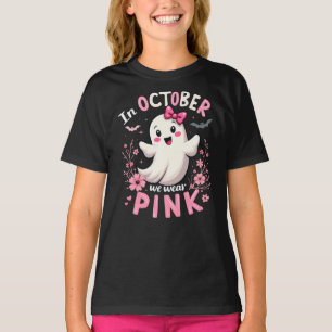 In October We Wear Pink, October Pink Ribbon Ghost T-Shirt