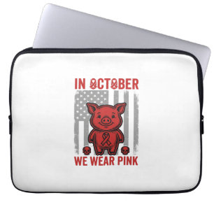 In October We Wear Pink Pig Awareness Design_1 Laptop Sleeve