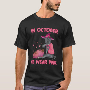 In October We Wear Pink Pitbull Dog Breast Cancer T-Shirt
