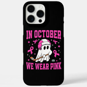 In October We Wear Pink Play Hockey iPhone 16 Pro Max Case