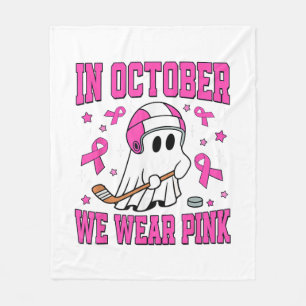 In October We Wear Pink Play Hockey Fleece Blanket
