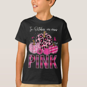 In October We Wear Pink Pumpkin Breast Cancer Awar T-Shirt
