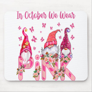 In October We Wear Pink Pumpkin Breast Cancer Hall Mouse Mat