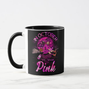 In October We Wear Pink Pumpkin Breast Cancer Mug
