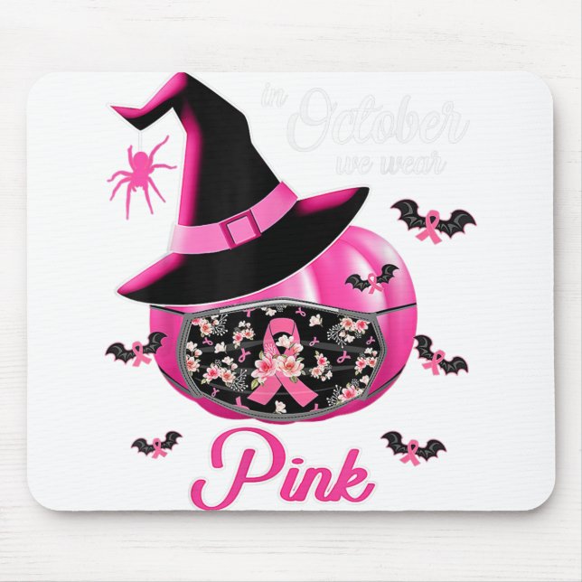 In October We Wear Pink Pumpkin Mouse Mat (Front)