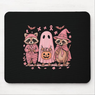 In October We Wear Pink Racoon Breast Cancer Awar Mouse Mat