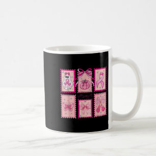 In October We Wear Pink Retro Stamps Breast Cancer Coffee Mug