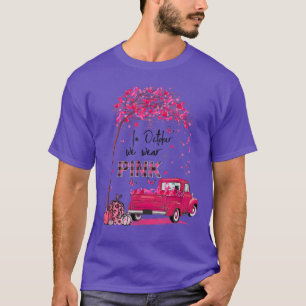 In October We Wear Pink Ribbon Truck Flamingo Brea T-Shirt