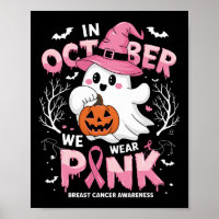 In October We Wear Pink Shirt Ghost Breast Cancer 