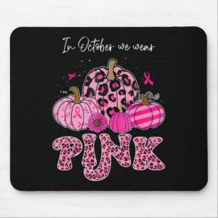 In October We Wear Pink Thanksgiving Breast Cancer Mouse Mat