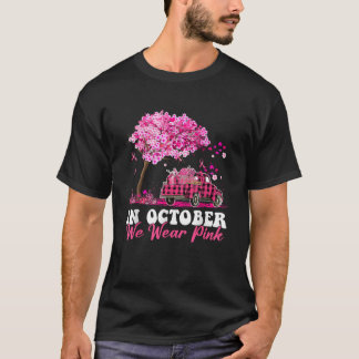 In October We Wear Pink Truck Pumpkin Autumn Fall  T-Shirt
