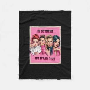 In October We Wear Pink - Witch And Ghost Hallowee Fleece Blanket
