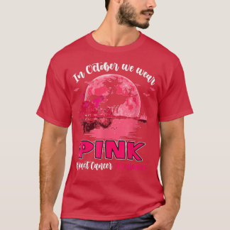 In October We Wear Pink Witch Guitar Breast Cancer T-Shirt