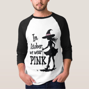 In October We Wear Pink Witches Halloween T-Shirt