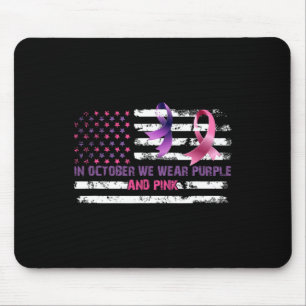In October We Wear Purple And Pink October Awarene Mouse Mat