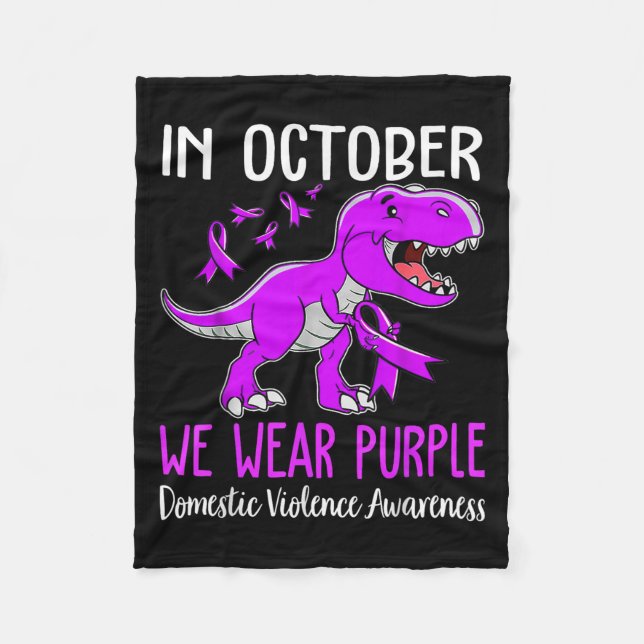 In October We Wear Purple Domestic Violence Ghosit Fleece Blanket (Front)