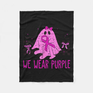 In October We Wear Purple Domestic Violence Ghost  Fleece Blanket