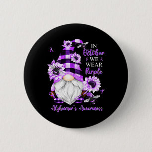In October We Wear Purple Gnomes Heimerheimer Awar 6 Cm Round Badge