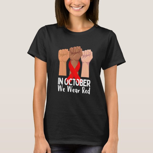In October We Wear Red Ribbon Week 2022 Drug Free T-Shirt (Front)