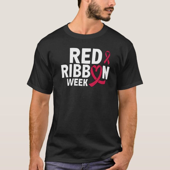 In October We Wear Red Ribbon Week Awareness  1 T-Shirt (Front)