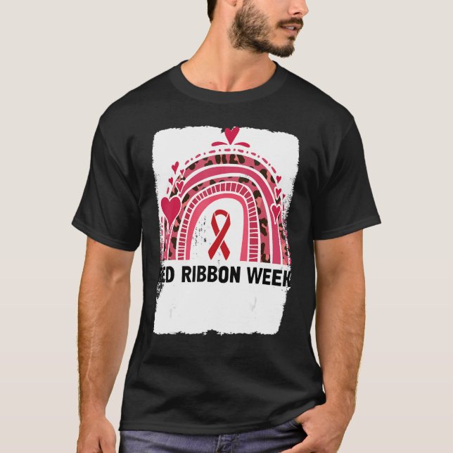 In October We Wear Red Ribbon Week Awareness 4 T-Shirt (Front)