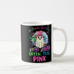 In October We Wear Teal Nk Halloween Metastatic Br Coffee Mug