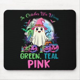 In October We Wear Teal Nk Halloween Metastatic Br Mouse Mat