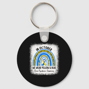 In October We Wear Yellow And Blue Down Syndrome A Key Ring