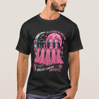in October Wear nk Halloween Breast Cancer T-Shirt