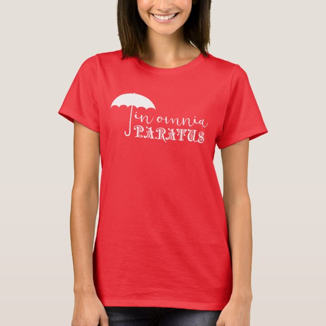 In Omnia Paratus Basic Red Tee (Front)