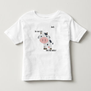 "In one ear..." Cow Pun Customisable Toddler T-Shirt
