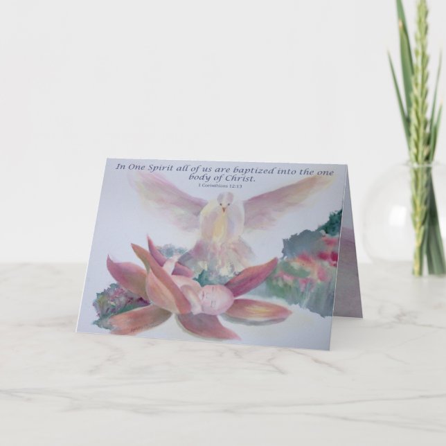 "In One Spirit" Child Baptism Card (Front)