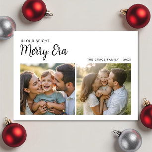 In Our Bright Merry Era Joyful Family Christmas Ca Holiday Card
