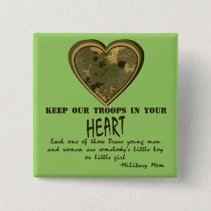 In Our Hearts 15 Cm Square Badge