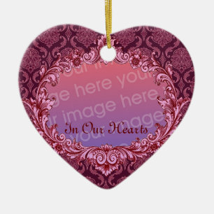 In Our Hearts - Memorial Tribute - Maroon Ceramic Tree Decoration