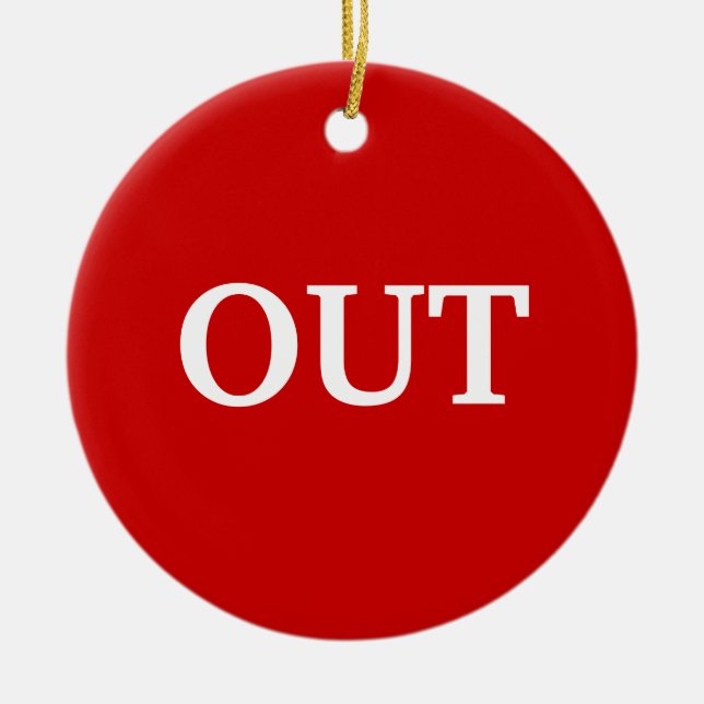 in out red green ceramic tree decoration (Front)