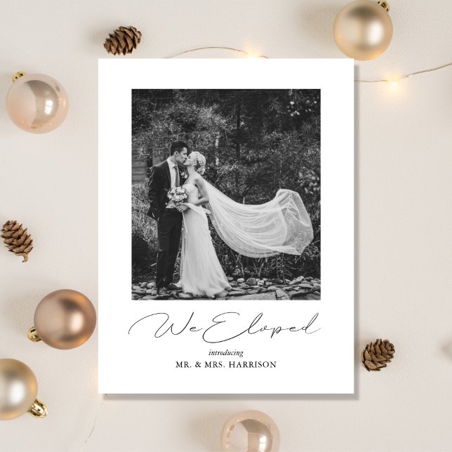 In Pen Elopement/Wedding Photo Announcement Postcard (Creator Uploaded)