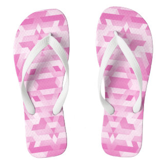 in pink tones geometric flip flops