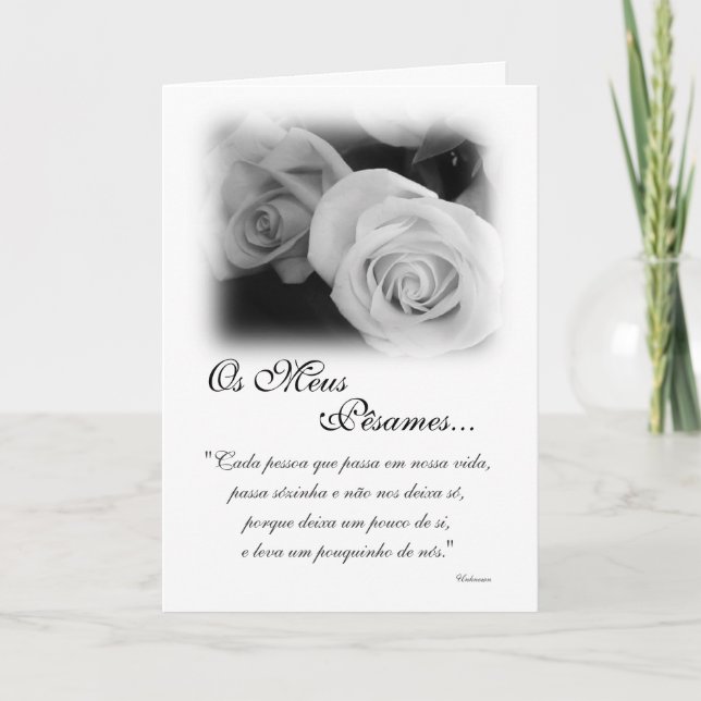 in Portuguese: Poema de Condolencias Card (Front)